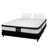 Combo Base Cama y Colchón Atenas Blanco y Negro Queen 160 X 190 Cm Firmeza Medio Doble Faz - COLCHONES | Bylmo