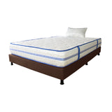 Combo Base Cama y Colchón Caribe Blanco y Cafe Sencillo 100 X 190 Cm Firmeza Suave Doble Faz - COLCHONES | Bylmo
