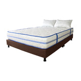 Combo Base Cama y Colchón Caribe Blanco y Cafe Queen 160 X 190 Cm Firmeza Suave Doble Faz - COLCHONES | Bylmo