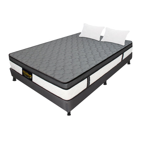 Combo Base Cama y Colchón Dublín Gris Semidoble 120 X 190 Cm Firmeza Medio - COLCHONES | Bylmo