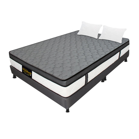 Combo Base Cama y Colchón Dublín Gris Queen 160 X 190 Cm Firmeza Medio - COLCHONES | Bylmo