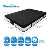 Combo Base Cama y Colchón Dublín Negro Semidoble 120 X 190 Cm Firmeza Medio - COLCHONES | Bylmo