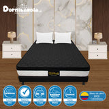 Combo Base Cama y Colchón Dublín Negro Doble 140 X 190 Cm Firmeza Medio - COLCHONES | Bylmo