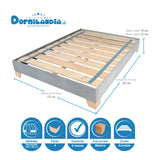 Combo Base Cama y Colchón Excalibur Gris Semidoble 120 X 190 Cm Firmeza Medio Doble Faz - COLCHONES | Bylmo