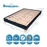 Combo Base Cama y Colchón Excalibur Gris y Negro King 200 X 200 Cm Firmeza Medio Doble Faz - COLCHONES | Bylmo