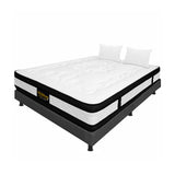 Combo Base Cama y Colchón Casata Blanco y Gris Doble 140 X 190 Cm Firmeza Medio Firme Doble Faz - COLCHONES | Bylmo