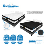 Combo Base Cama y Colchón Casata Blanco y Gris Doble 140 X 190 Cm Firmeza Medio Firme Doble Faz - COLCHONES | Bylmo