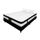 Combo Base Cama y Colchón Casata Blanco y Negro Semidoble 120 X 190 Cm Firmeza Medio Firme Doble Faz - COLCHONES | Bylmo