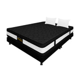 Combo Base Cama y Colchón Casata Blanco y Negro King 200 X 200 Cm Firmeza Medio Firme Doble Faz - COLCHONES | Bylmo