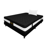 Combo Base Cama y Colchón Blanco y Negro Sencillo 100 X 190 Cm Firmeza Medio Suave Doble Faz - COLCHONES | Bylmo