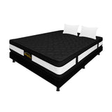 Combo Base Cama y Colchón Blanco y Negro Semidoble 120 X 190 Cm Firmeza Medio Suave Doble Faz - COLCHONES | Bylmo