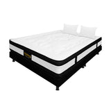 Combo Base Cama y Colchón Blanco y Negro Queen 160 X 190 Cm Firmeza Medio Suave Doble Faz - COLCHONES | Bylmo