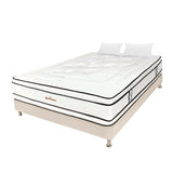 Combo Base Cama y Colchón Infinity Blanco y Arena Semidoble 120 X 190 Cm Firmeza Medio Firme Doble Faz - COLCHONES | Bylmo