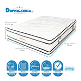 Combo Base Cama y Colchón Infinity Blanco y Arena Semidoble 120 X 190 Cm Firmeza Medio Firme Doble Faz - COLCHONES | Bylmo