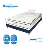Combo Base Cama y Colchón Infinity Blanco y Azul Sencillo 100 X 190 Cm Firmeza Medio Firme Doble Faz - COLCHONES | Bylmo
