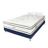 Combo Base Cama y Colchón Infinity Blanco y Azul Semidoble 120 X 190 Cm Firmeza Medio Firme Doble Faz - COLCHONES | Bylmo