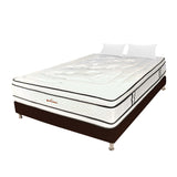 Combo Base Cama y Colchón Infinity Blanco y Cafe Semidoble 120 X 190 Cm Firmeza Medio Firme Doble Faz - COLCHONES | Bylmo