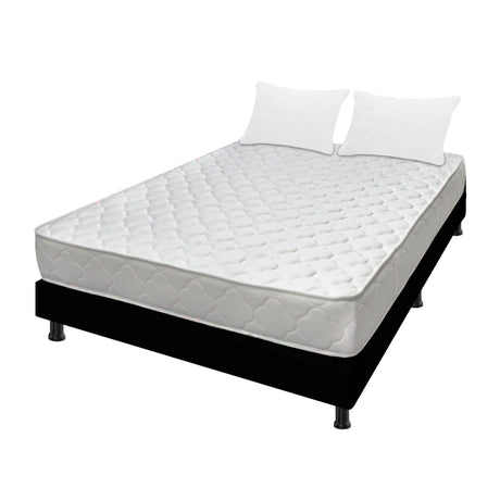 Combo Base Cama y Colchón Macizo Blanco y Negro Semidoble 120 X 190 Cm Firmeza Firme Doble Faz - COLCHONES | Bylmo