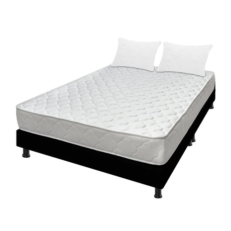 Combo Base Cama y Colchón Macizo Blanco y Negro Queen 160 X 190 Cm Firmeza Firme Doble Faz - COLCHONES | Bylmo