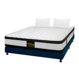 Combo Base Cama y Colchón Malta Blanco y Azul Semidoble 120 X 190 Cm Firmeza Firme Doble Faz - COLCHONES | Bylmo