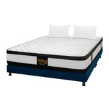 Combo Base Cama y Colchón Malta Blanco y Azul King 200 X 200 Cm Firmeza Firme Doble Faz - COLCHONES | Bylmo