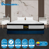 Combo Base Cama y Colchón Malta Blanco y Azul King 200 X 200 Cm Firmeza Firme Doble Faz - COLCHONES | Bylmo