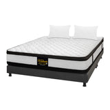 Combo Base Cama y Colchón Malta Blanco y Gris Queen 160 X 190 Cm Firmeza Firme Doble Faz - COLCHONES | Bylmo