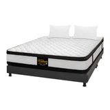 Combo Base Cama y Colchón Malta Blanco y Gris King 200 X 200 Cm Firmeza Firme Doble Faz - COLCHONES | Bylmo