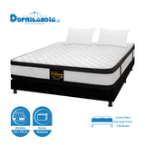 Combo Base Cama y Colchón Malta Blanco y Negro Semidoble 120 X 190 Cm Firmeza Firme Doble Faz - COLCHONES | Bylmo