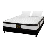 Combo Base Cama y Colchón Malta Blanco y Negro Doble 140 X 190 Cm Firmeza Firme Doble Faz - COLCHONES | Bylmo