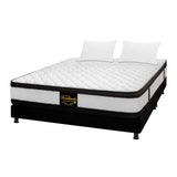 Combo Base Cama y Colchón Malta Blanco y Negro King 200 X 200 Cm Firmeza Firme Doble Faz - COLCHONES | Bylmo