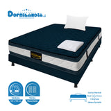 Combo Base Cama y Colchón Marshall Azul Sencillo 100 X 190 Cm Firmeza Medio Doble Faz - COLCHONES | Bylmo