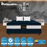 Combo Base Cama y Colchón Marshall Azul Queen 160 X 190 Cm Firmeza Medio Doble Faz - COLCHONES | Bylmo