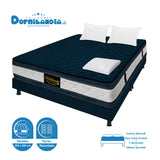 Combo Base Cama y Colchón Marshall Azul King 200 X 200 Cm Firmeza Medio Doble Faz - COLCHONES | Bylmo