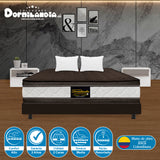 Combo Base Cama y Colchón Marshall Cafe King 200 X 200 Cm Firmeza Medio Doble Faz - COLCHONES | Bylmo