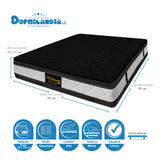 Combo Base Cama y Colchón Marshall Negro Doble 140 X 190 Cm Firmeza Medio Doble Faz - COLCHONES | Bylmo