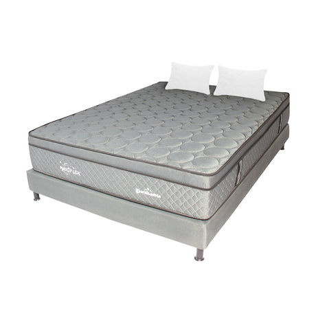 Combo Base Cama y Colchón Maxiflex Gris Queen 160 X 190 Cm Firmeza Suave - COLCHONES | Bylmo