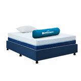 Combo Base Cama y Colchón Multisleep Blanco y Azul Sencillo 100 X 190 Cm Firmeza Medio Doble Faz - COLCHONES | Bylmo