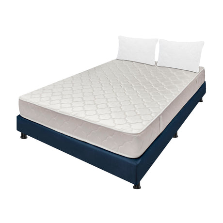 Combo Base Cama y Colchón Multisleep Blanco y Azul Doble 140 X 190 Cm Firmeza Medio Doble Faz - COLCHONES | Bylmo