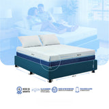 Combo Base Cama y Colchón Enrollado Multisleep Blanco y Azul Queen 160 X 190 Cm Firmeza Medio Doble Faz