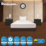 Combo Base Cama y Colchón Multisleep Blanco y Cafe Sencillo 100 X 190 Cm Firmeza Medio Doble Faz - COLCHONES | Bylmo