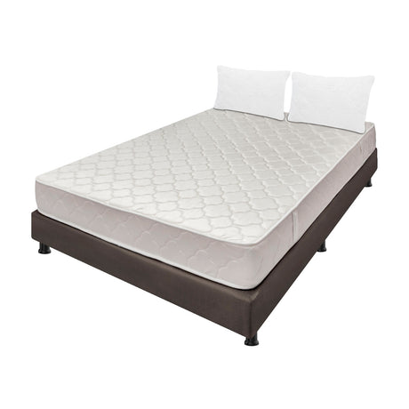Combo Base Cama y Colchón Multisleep Blanco y Cafe Doble 140 X 190 Cm Firmeza Medio Doble Faz - COLCHONES | Bylmo