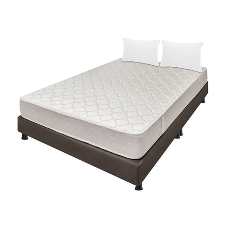 Combo Base Cama y Colchón Multisleep Blanco y Cafe Queen 160 X 190 Cm Firmeza Medio Doble Faz - COLCHONES | Bylmo