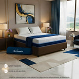 Combo Base Cama y Colchón Multisleep Blanco y Cafe Queen 160 X 190 Cm Firmeza Medio Doble Faz - COLCHONES | Bylmo