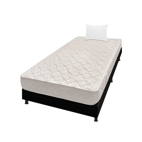 Combo Base Cama y Colchón Multisleep Blanco y Negro Sencillo 100 X 190 Cm Firmeza Medio Doble Faz - COLCHONES | Bylmo