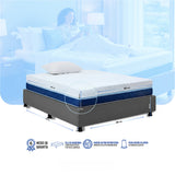 Combo Base Cama y Colchón Enrollado Multisleep Blanco y Gris Sencillo 100 X 190 Cm Firmeza Medio Doble Faz