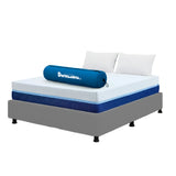 Combo Base Cama y Colchón Enrollado Multisleep Blanco y Gris Semidoble 120 X 190 Cm Firmeza Medio Doble Faz