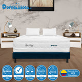 Combo Base Cama y Colchón Super Dream Blanco y Azul Semidoble 120 X 190 Cm Firmeza Firme Doble Faz - COLCHONES | Bylmo