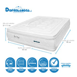 Combo Base Cama y Colchón Super Dream Blanco y Azul Queen 160 X 190 Cm Firmeza Firme Doble Faz - COLCHONES | Bylmo