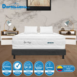 Combo Base Cama y Colchón Super Dream Blanco y Gris Queen 160 X 190 Cm Firmeza Firme Doble Faz - COLCHONES | Bylmo